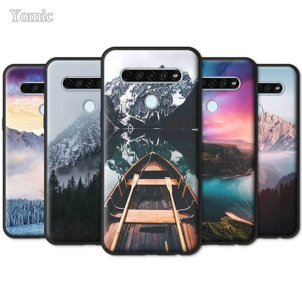 

снежные горы пейзаж лес чехол для lg k40s k41s k61 k50s g6 g7 g8 thinq k40 k51s q51 q70 q60 q61 черный тпу мягкий телефон обложка