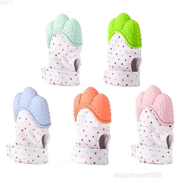 

teething glove child sucking fingers thumb sound silicone baby nursing teether pacifier newborn dental care dhc827