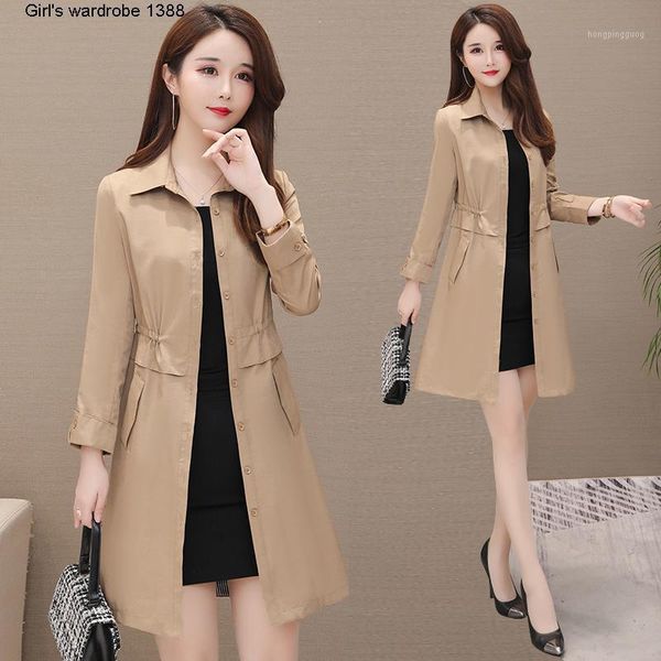 

small windbreaker women's new autumn 2020 foreign style, high-end fashion, thin and fashionable coat trend1, Black;brown