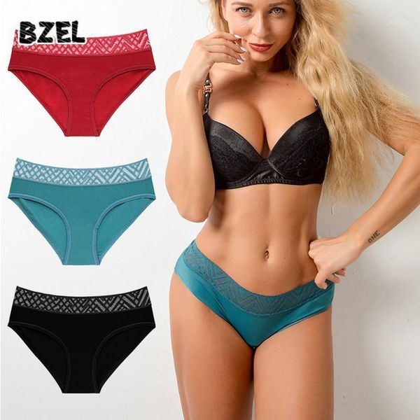 

bzel women's lace sport panties underwear seamless transparent briefs low waist female solid panty comfort lady lingerie1, Black;pink