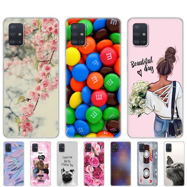 

galaxy silicon transparent back cover phone cases for samsung a51 a515 soft case 6.5inch coque