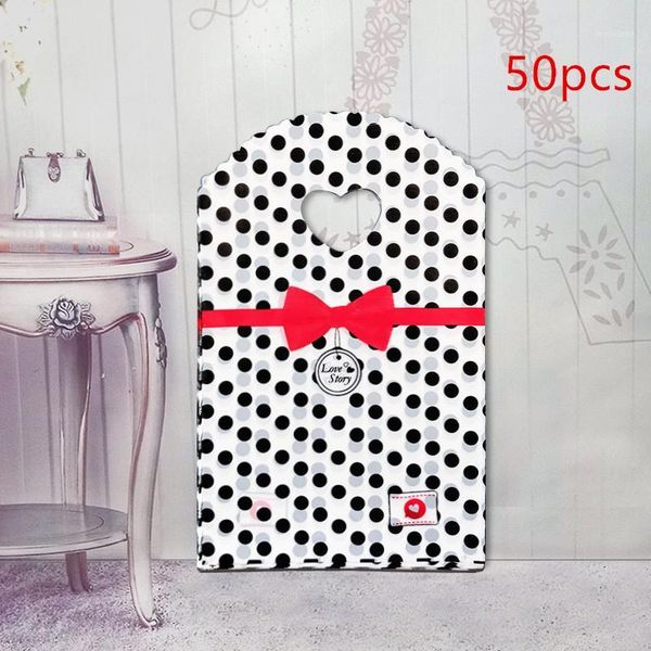 

gift wrap 50pcs/lot 13*21cm bags handles plastic bag for clothes storage party supplies shopping packaging wedding decoration1
