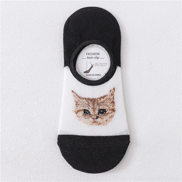 

dkxoh 2020 summer new invisible cotton invisible and mesh socks cat cat socks breathable women's persian nrbuc, Black