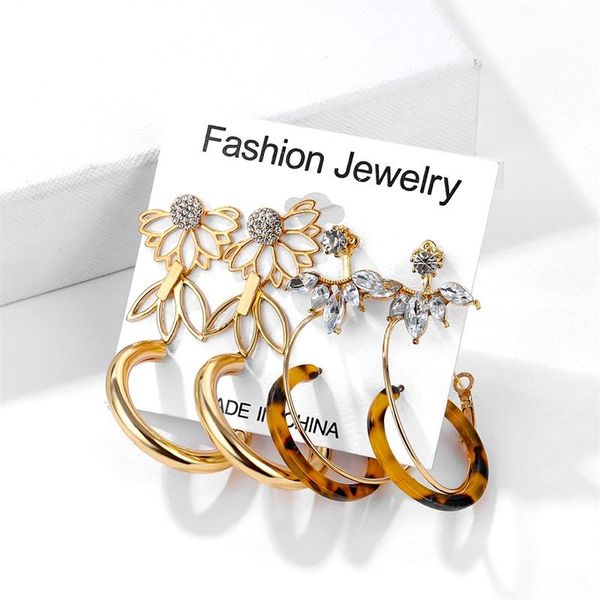

31 design fashion acrylic pearl earrings set for women bohemian leopard tassel stud earrings 2020 brincos geometric diy jewelry, Silver