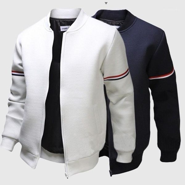

men's polos 2021 casual korean version of autumn and winter baseball uniforms slim coat sweater men's long-sleeved cardigan1, White;black
