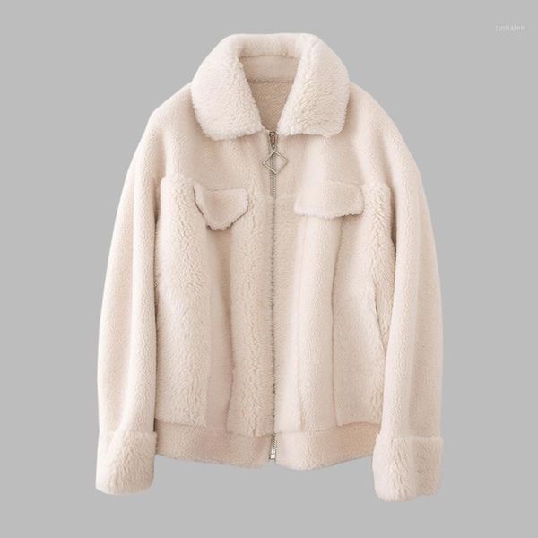 

fashion faux fur coats women autumn and winter warm double-faced fur outwear vintage long sleeve wool coats women1, Black