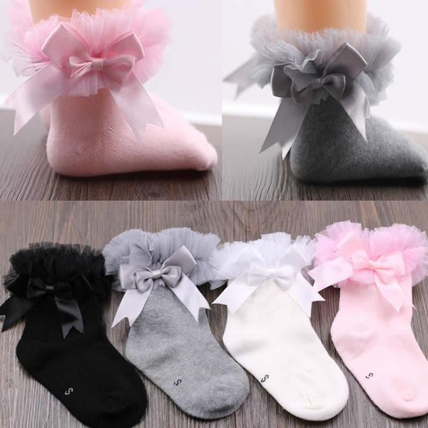 

three pairs of girls lace socks spring and autumn the children 's ankle socks cotton baby princess knee high lace sock cotton1, Pink;yellow