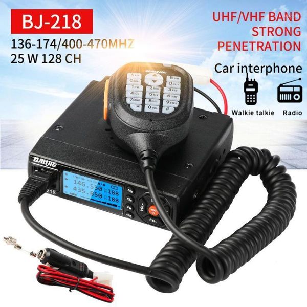 

walkie talkie bj-218 mini mobile radio car fm transceiver 25w vhf uhf bj218 vericle ham dual band device1