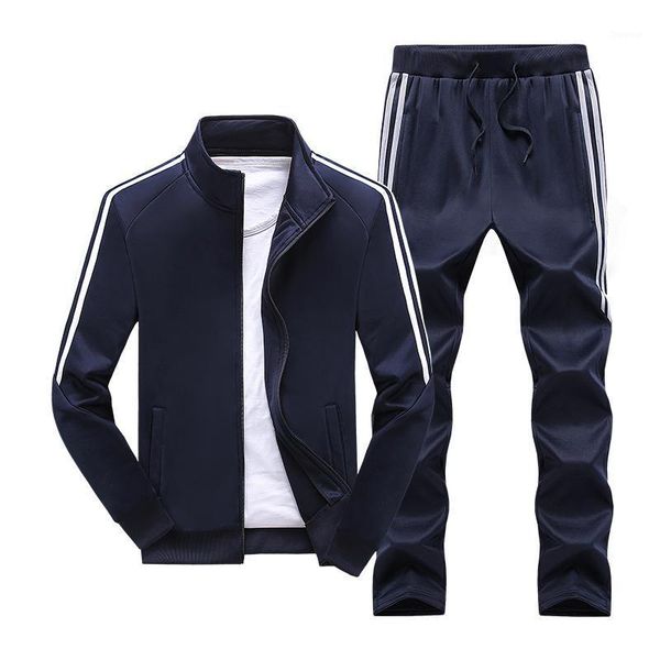 

4xl men's sportswear jacket sets tracksuit men 2021 spring autumn male casual 2 piece sweatshirt + sweatpants sets for men teens1, Gray