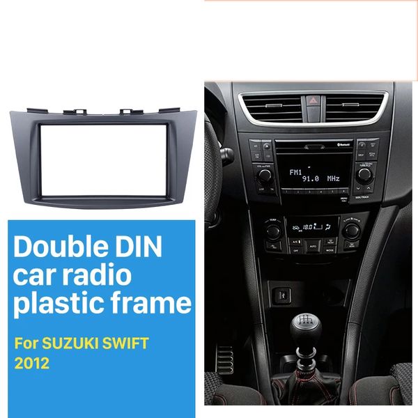 2 DIN DVD CD Install Dash Bezel Trim Kit Fáscia Para 2012 Suzuki Swift Auto Stereo Kit de Painel Estéreo Frolagem DVD Player Fit