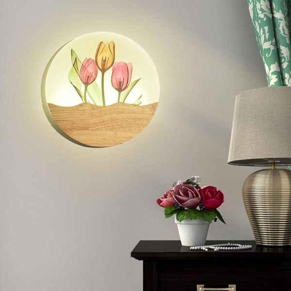 

modern 10w 20 led round wall acrylic light study art lighting bedside lamp1