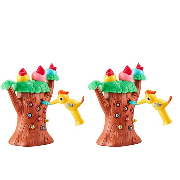 

2 set magnetic woodpecker toy sensory feeding preschool games learning toys