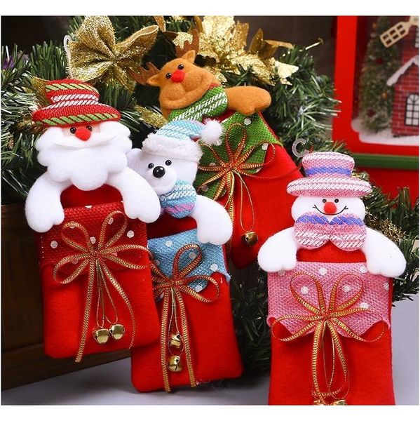 

1pc christmas snowman gift socks bag christmas bags for presents x-mas candy bag in6ao