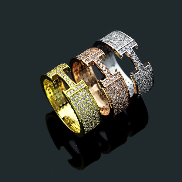 

diamond letter ring women men handmade rings male female 3d jewelry, Silver