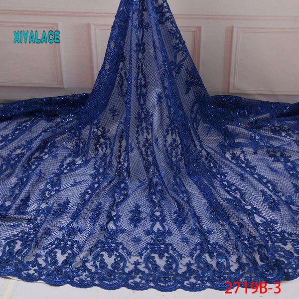 

african lace fabric 2020 nigerian lace fabrics organza sequins beads embroidery french tulle fabric ya2719b-3, Pink;blue