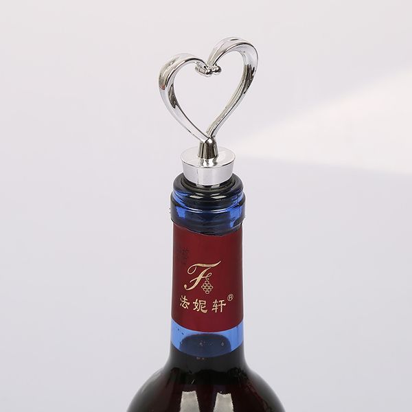 

love heart shape wine bottle ser zinc alloy reusable plug keep wine fresh for sweetheart favors wedding gift