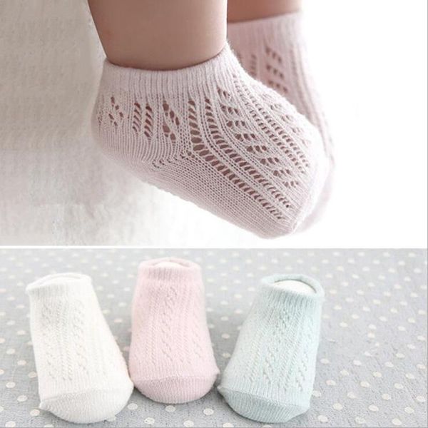 

socks 3pair/lot spring and summer mesh openwork non-slip baby toddler, Pink;yellow