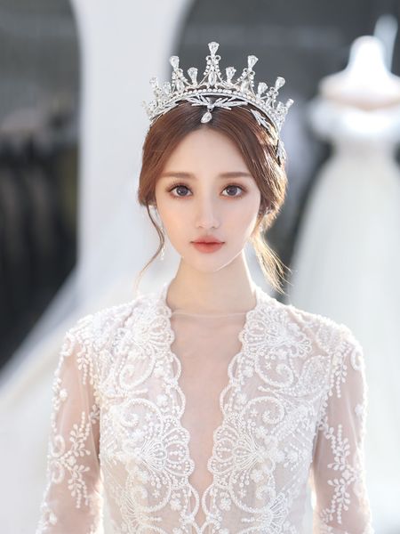 

bride silver crystal temperament queen atmosphere super fairy wedding dress headdress diamond crown forehead jewelry