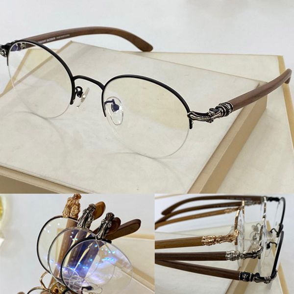 

liuwqsy new man fashion optical goggles glasses women retro trend round half frame optical lenses come with case, White;black