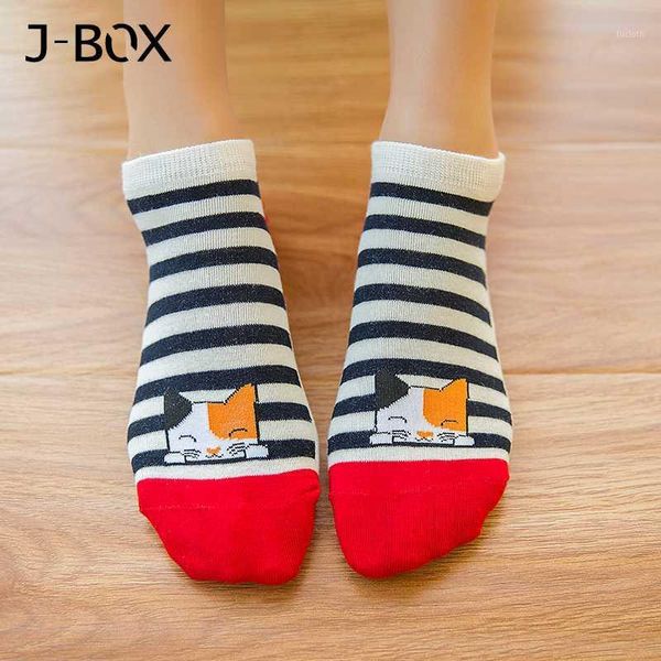 

5 pairs/lot cute harajuku print cat socks women summer korean animal funny low cut ankle sock happy candy color sock sokken1, Black;white