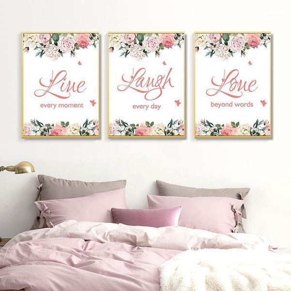 

paintings modern live laugh quotes floral wall art canvas painting gallery prints posters picture for bedroom interior home decor1