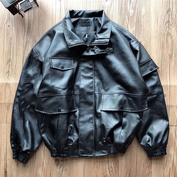 

mens jacket leather with embroidery sleeves fashion style coat thick motorcycle street wear jackets down pilot jacket, Black;brown