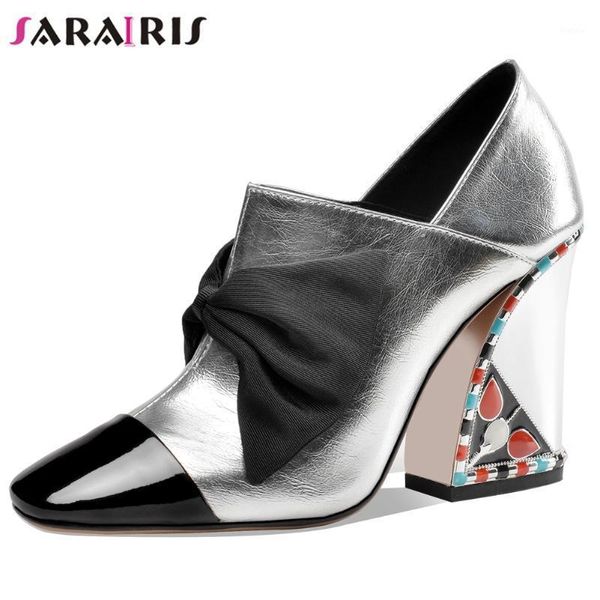 

sarairis unique fashion high heels dress shoes women elegant butterfly-knot pumps ladies new runway show shoes1, Black