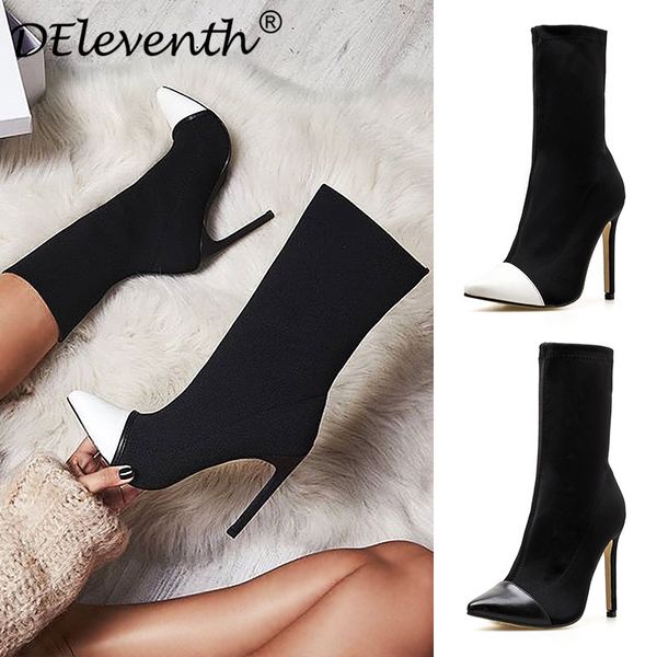 

2020 new winter at thin sheet super high heels and white size 35-43 rl29, Black
