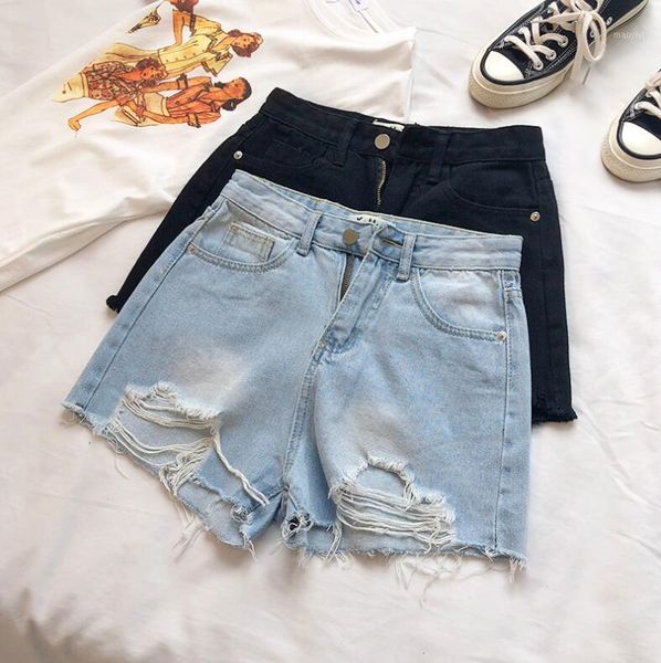 

summer vintage women's high waist denim shorts1, Blue