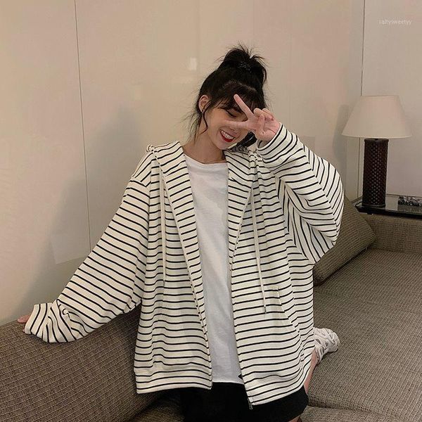 

women's hoodies & sweatshirts spring autumn women coats knitted female plus size mid-long sweatershirts ins outerwear caridgans1, Black