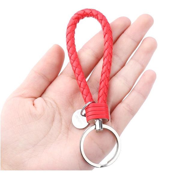 

5pcs color mixing pu leather keychain car keyrings rope bts keychain diy bag pendant key chain holder gifts jewelry acc qyleik