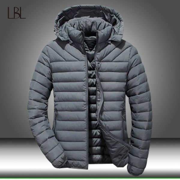 

winter jacket men hooded thick warm duck down parka coat mens casual slim jacket male overcoat 2020 new fashion parkas plus 5xl, Black