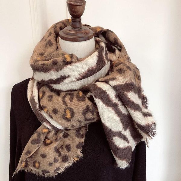 

scarves autumn and winter series warm scarf. european american show leopard zebra design sense. imitation cashmere scarf shawl, Blue;gray