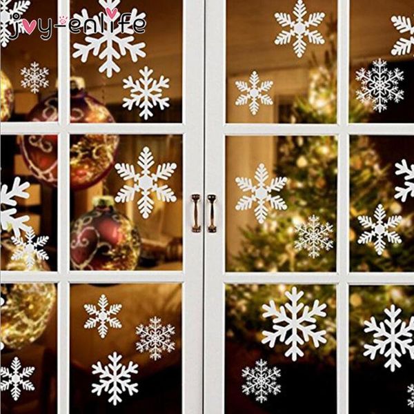 

27pcs/lot white snowflake sticker decoration glass window kids room christmas wall stickers home decals decoration new year 2020 wmtdqp