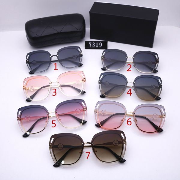 

seven colors fashion women sunglasses luxurys designers sunglasses driving polarized glasses with box 7319, White;black