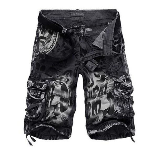 

2020 new design men summer camouflage military cargo shorts bermuda masculina jeans male fashion casual baggy denim shorts 29-42 q1103, White;black