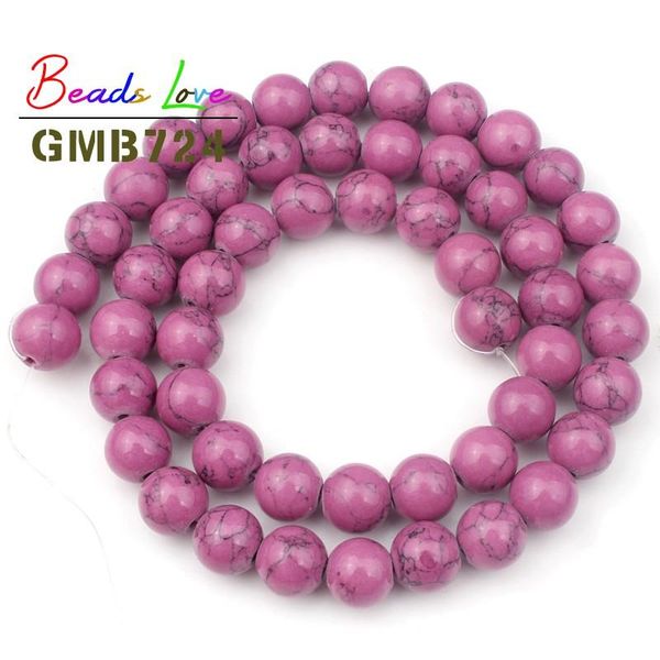 

wholesale 9 styles turquoises howlite stone 4 6 8 10 12mm round loose spacer beads for jewelry making diy bracelet necklace 15'' w