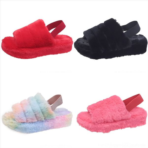 

ndc cute casual fruits plush slippers non-slip winter indoor new sonic women slipper kid cotton slippers warm soft plush home shoes open, Black