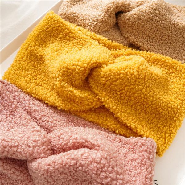 

women headband ear warmer fluffy cross knotted wide brim hairband winter lovely faux fur bandage solid color hair accessories q sqczwi