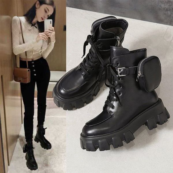 

ankle women's shoes warm stuffed winter boot ladies lace to buckle casual strap fashion boots 228u, Black
