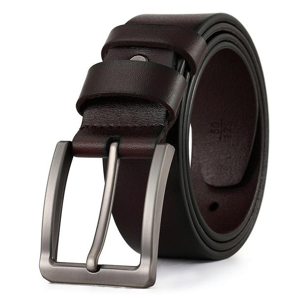 

belts gours men genuine leather black pin buckle jeans belt cowskin casual business cowboy waistband gpdm012, Black;brown