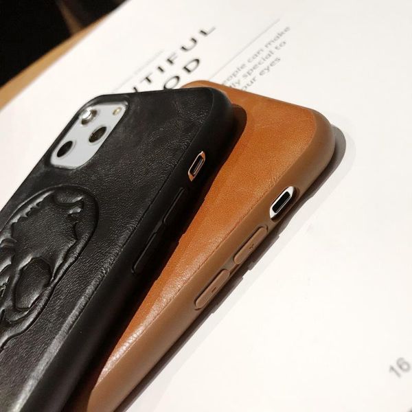 

роскошная кожа 3d череп шаблон телефона чехол для iphone x xr xs max 360 полный защитная задняя крышка чехол для iphone 11 jllvcf dhzlstore