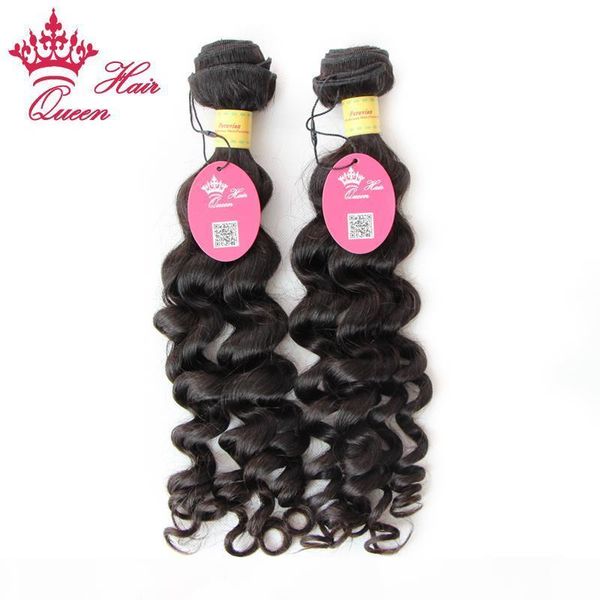 

queen hair peruvian virgin hair more wave 2pcs lot bundles human hair more wave, Black