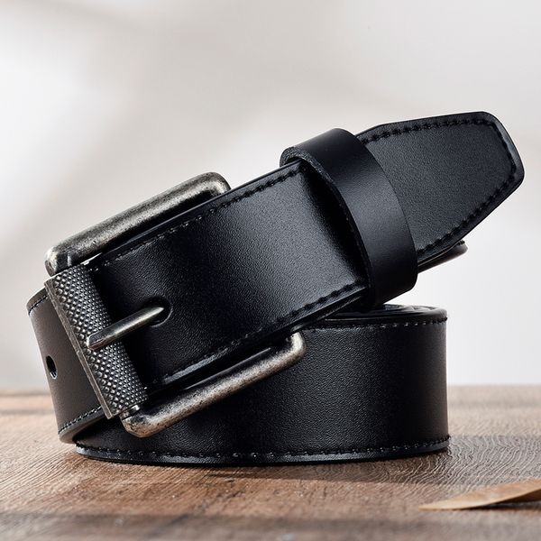 

dwts]men belt male leather belt men genuine leather strap belt pin buckle fancy vintage jeans 201106, Black;brown