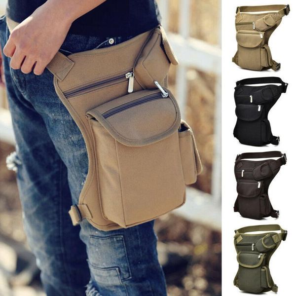 

men's pockets waist packs simple and practical tactics drop leg bag belt belt bag hiking riding outdoor1