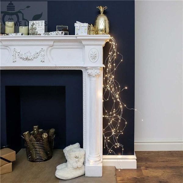 

600 светодиодов виноградные лозы ветви светильника строка 9 пряди медь серебряные серебряные проволоки fairy струнные огни для рождественско