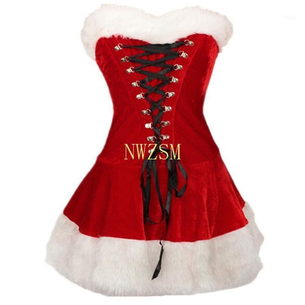 

plus size m-xxl ladies velvet christmas dress cute santa claus costume mrs christmas party fancy dress1, Silver