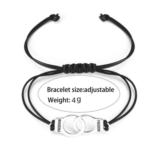 

factory price woman special handcuffs lettering handmade om black braided bracelet couple lover valentine