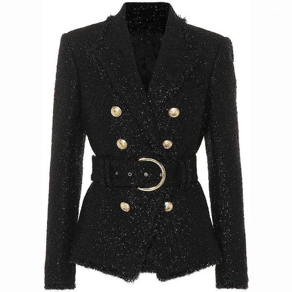 

british style women's long sleeve blazer lacing belt lapel collar slim jacket women double breasted office lady blazer feminino1, White;black