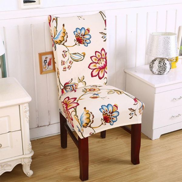

modern removable spandex stretch four seasons universal flowers printed chair cover siamese elastic seat cushion 1/2/4/6pcs1